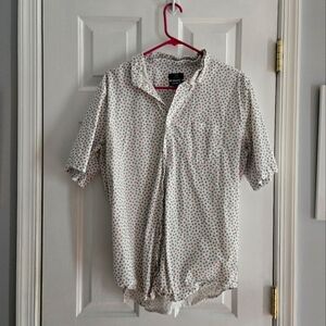 George White and Red Casual Button Down Shirts